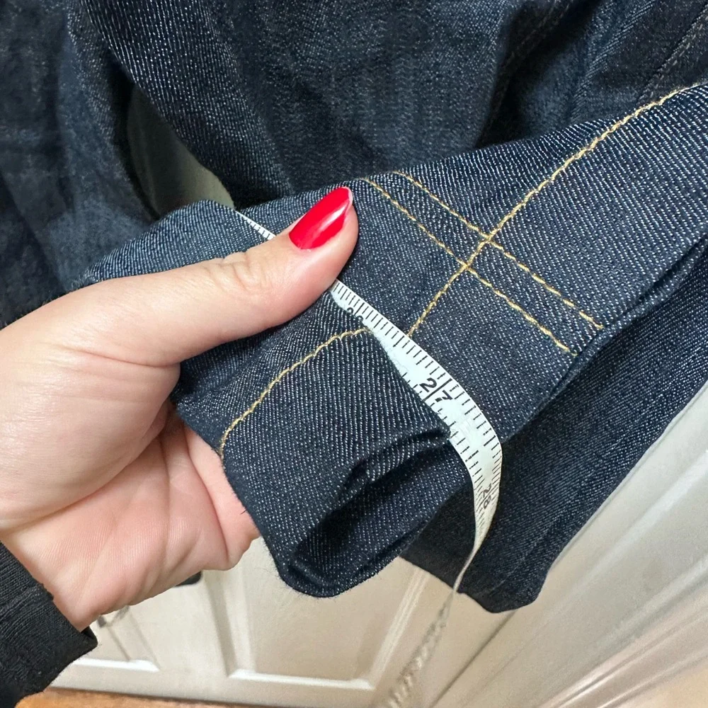 Cinq à Sept Loren Flare Leg Crop Denim Pants dark blue jeans 12 - Picture 4 of 10